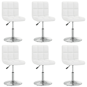 vidaXL Cadeiras de jantar 6 pcs couro artificial branco