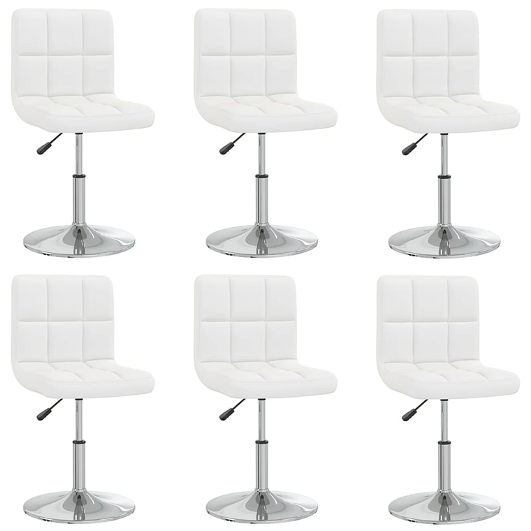 vidaXL Cadeiras de jantar 6 pcs couro artificial branco 1