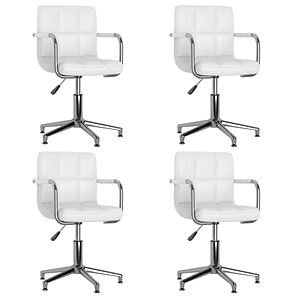 vidaXL Cadeiras de jantar giratórias 4 pcs couro artificial branco
