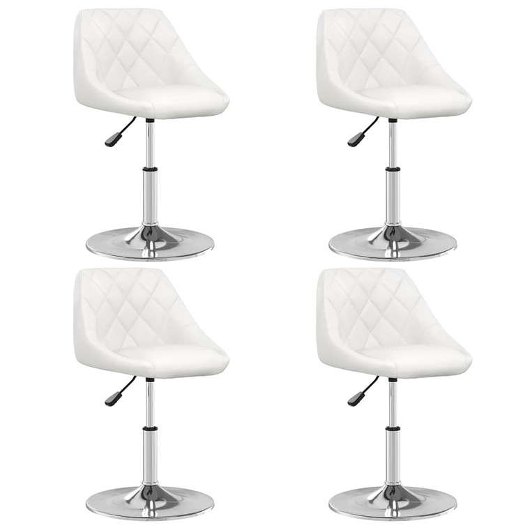 vidaXL Cadeiras de jantar 4 pcs couro artificial branco 1