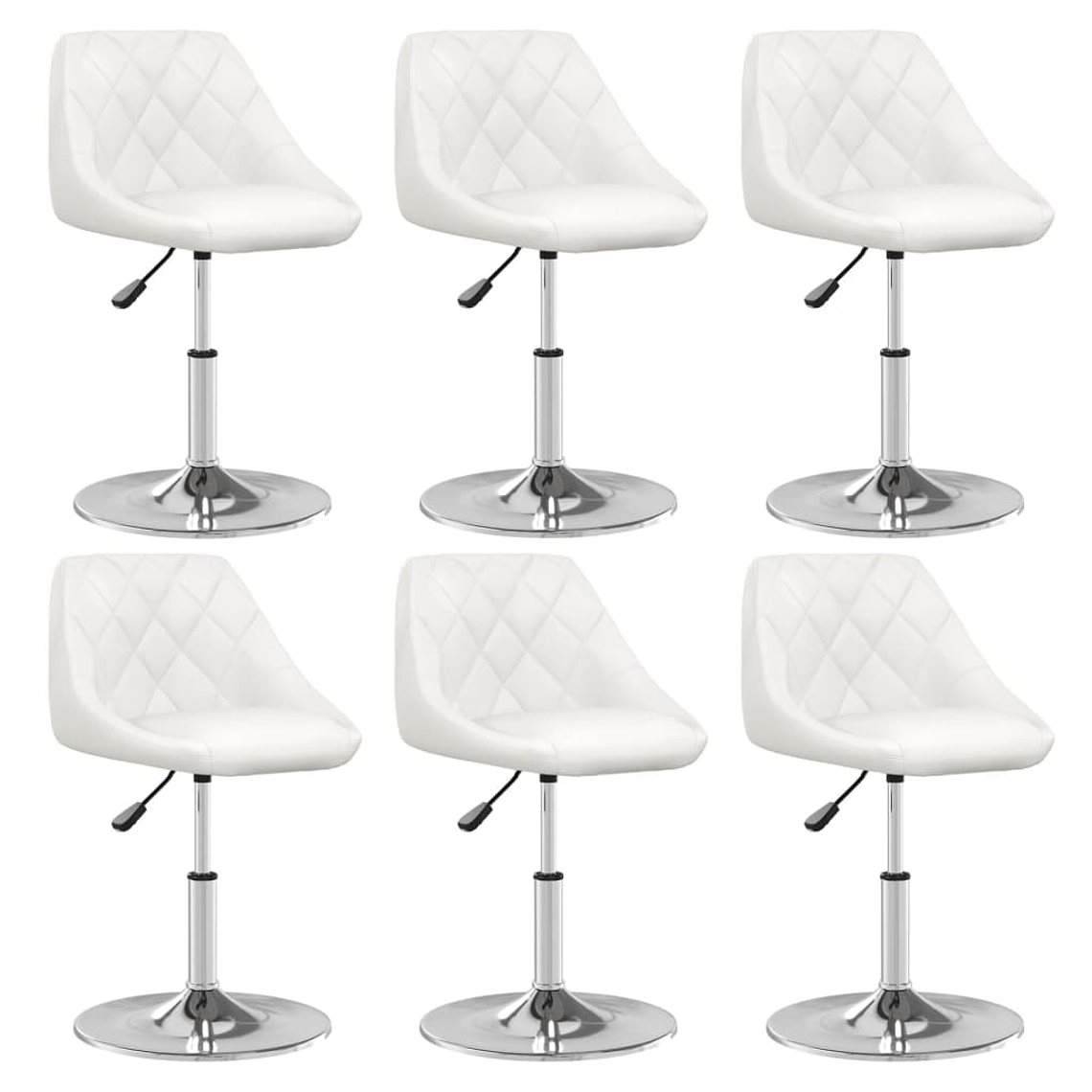 vidaXL Cadeiras de jantar 6 pcs couro artificial branco 1