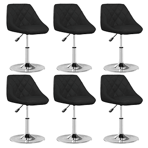 vidaXL Cadeiras de jantar 6 pcs couro artificial preto