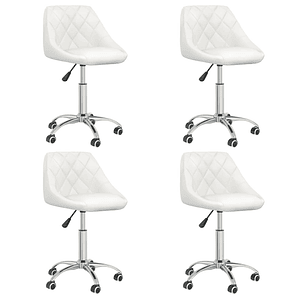 vidaXL Cadeiras de jantar giratórias 4 pcs couro artificial branco