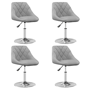 vidaXL Cadeiras de jantar giratórias 4 pcs veludo cinzento-claro
