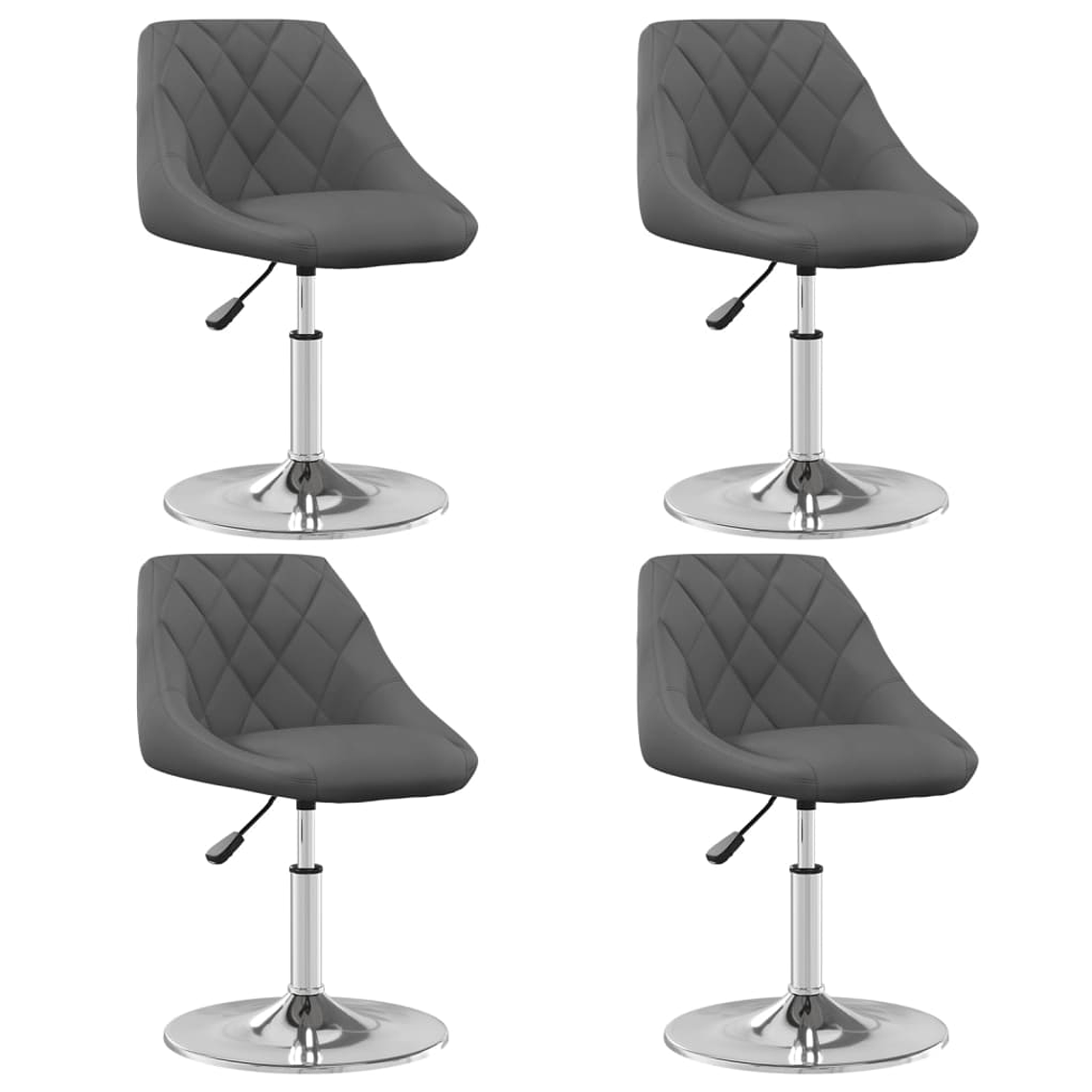 vidaXL Cadeiras de jantar giratórias 4 pcs veludo cinzento-escuro 1
