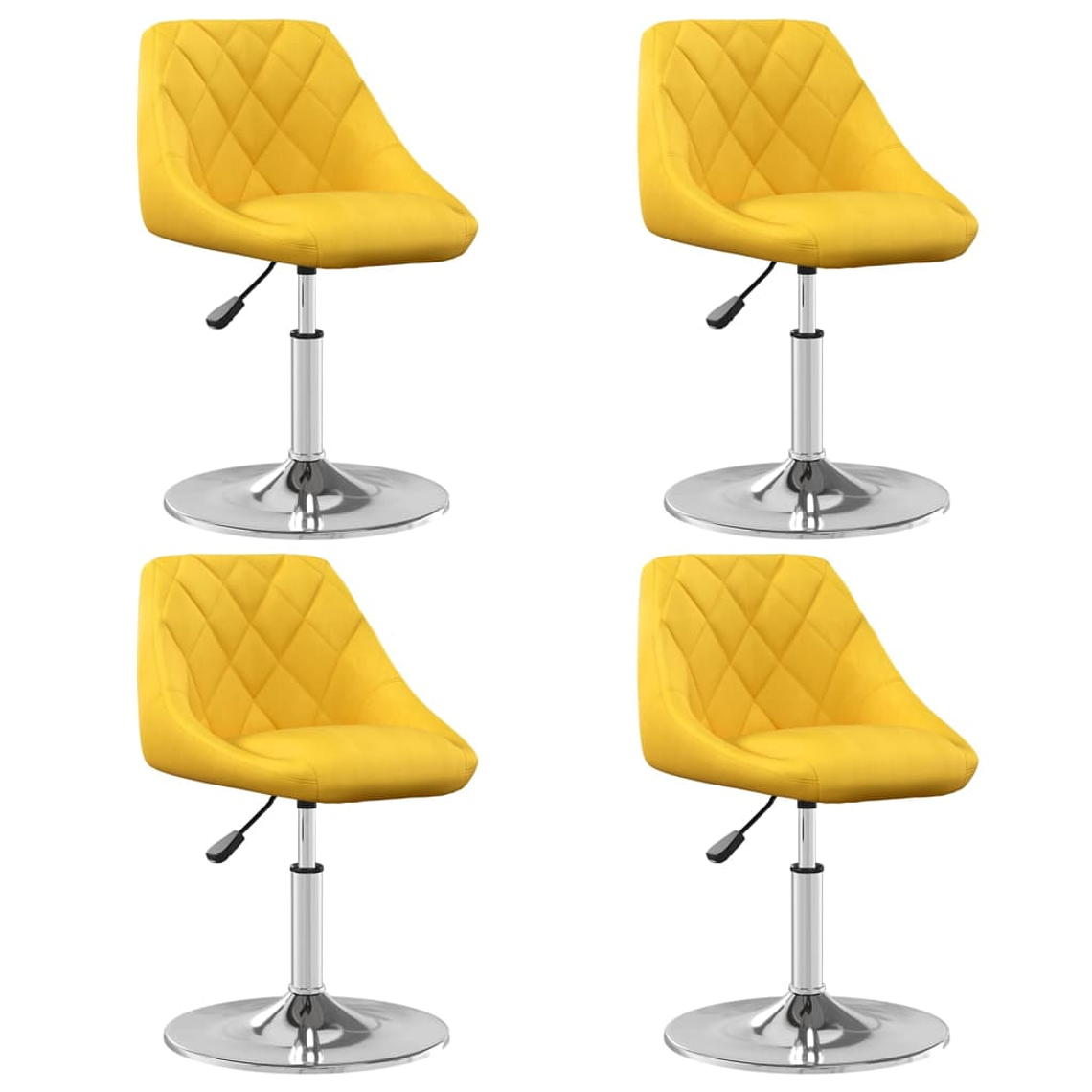 vidaXL Cadeiras de jantar giratórias 4 pcs veludo amarelo mostarda 1