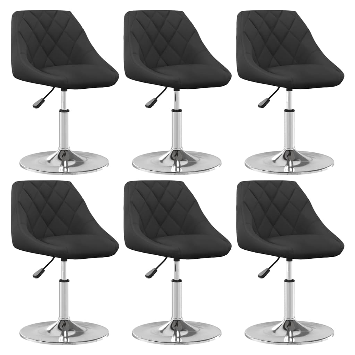 vidaXL Cadeiras de jantar giratórias 6 pcs veludo preto 1