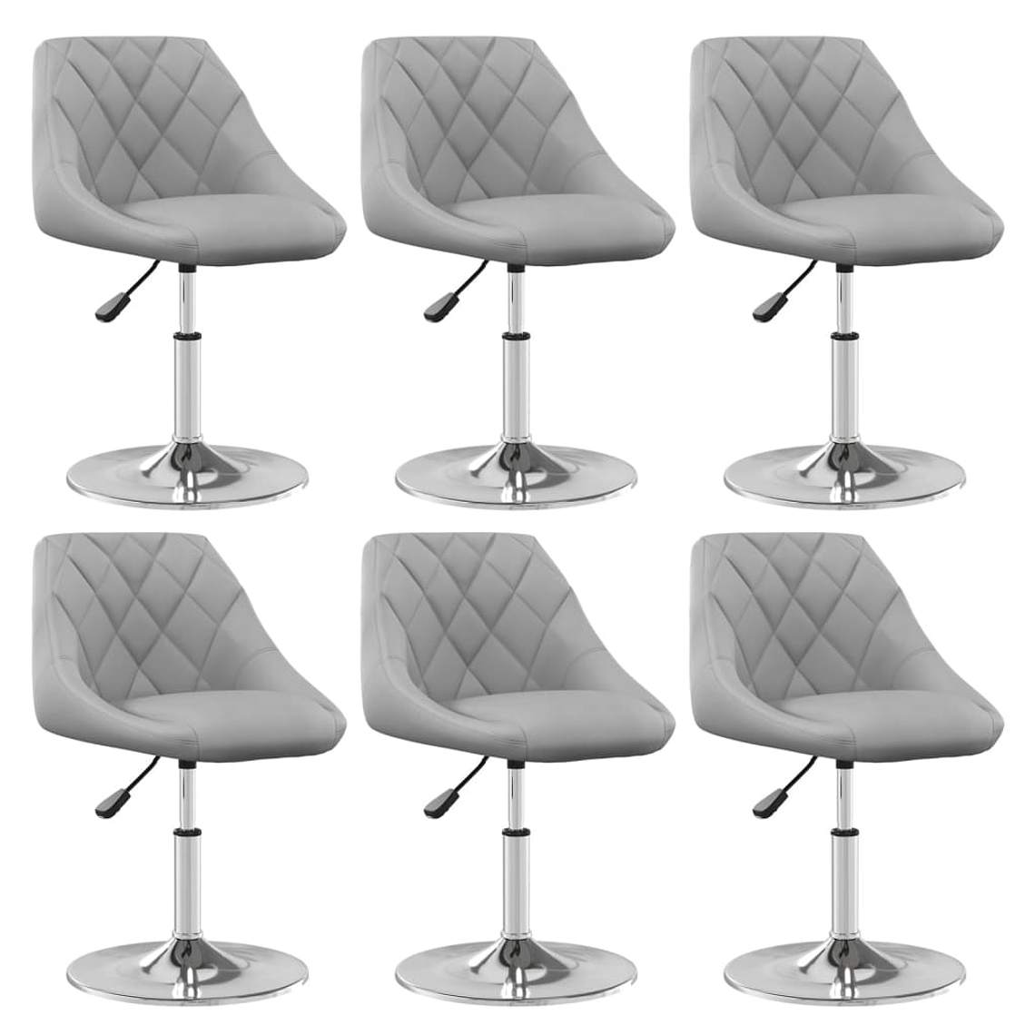 vidaXL Cadeiras de jantar giratórias 6 pcs veludo cinzento-claro 1