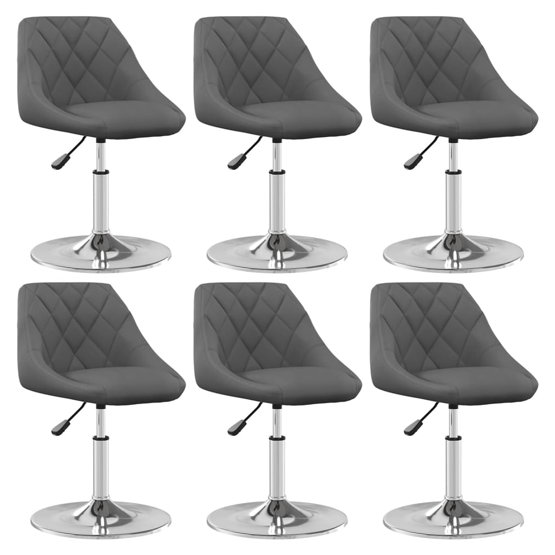 vidaXL Cadeiras de jantar giratórias 6 pcs veludo cinzento-escuro 1