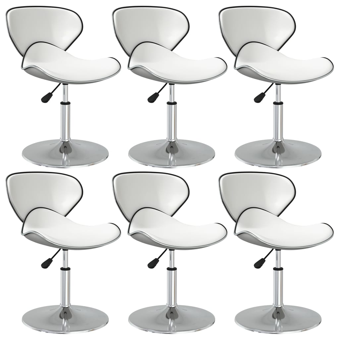 vidaXL Cadeiras de jantar 6 pcs couro artificial branco 1