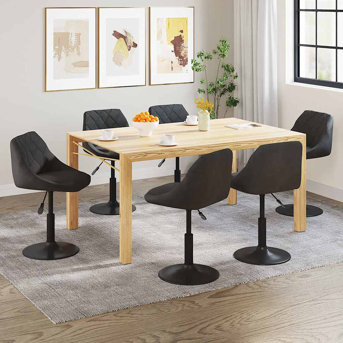 vidaXL Cadeiras de jantar giratórias 6 pcs veludo preto 1