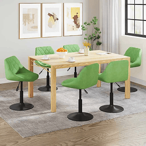 vidaXL Cadeiras de jantar giratórias 6 pcs veludo verde-claro