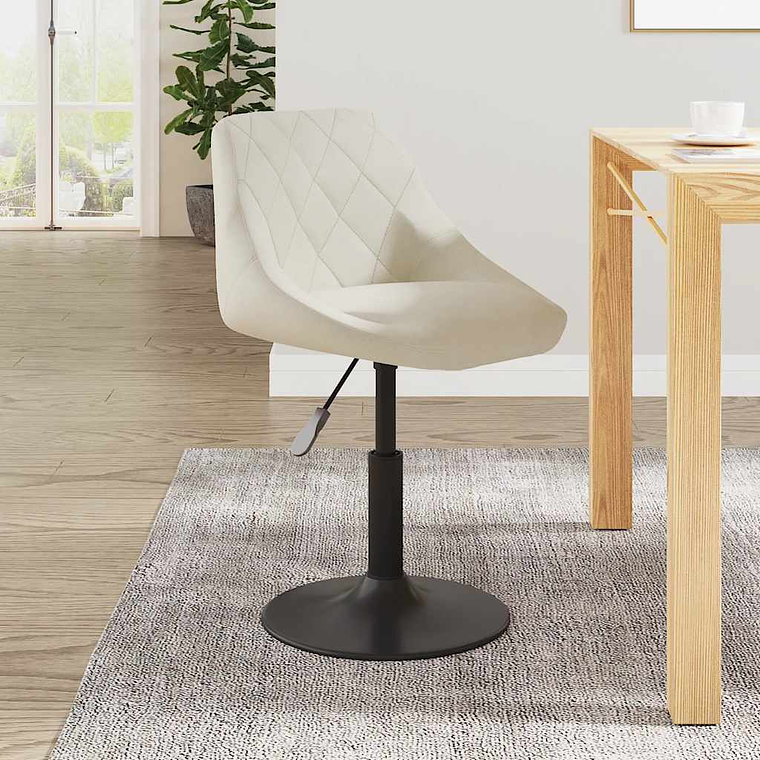 vidaXL Cadeira de jantar veludo cor creme 1