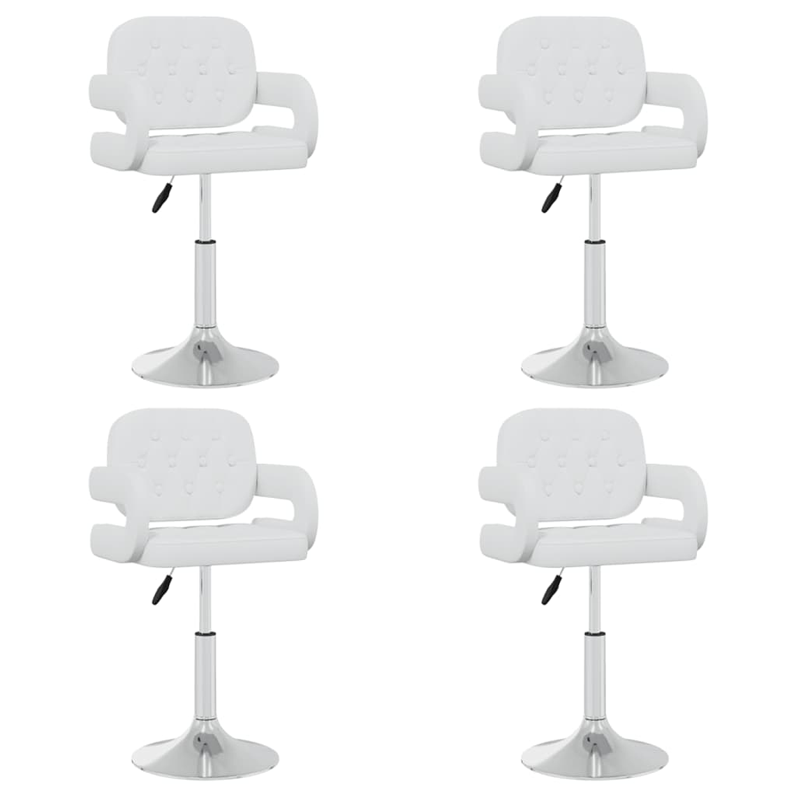 vidaXL Cadeiras de jantar giratórias 4 pcs couro artificial branco 1