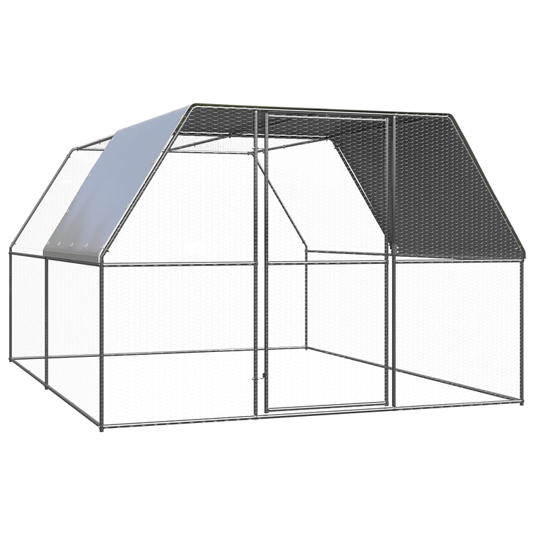 vidaXL Galinheiro de exterior 3x4x2 m aço galvanizado 1
