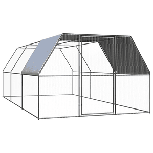 vidaXL Galinheiro de exterior 3x6x2 m aço galvanizado