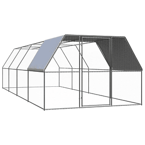 vidaXL Galinheiro de exterior 3x8x2 m aço galvanizado