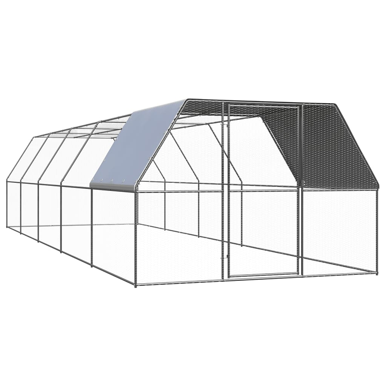 vidaXL Galinheiro de exterior 3x10x2 m aço galvanizado 1