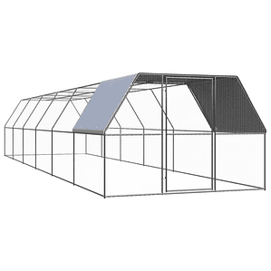 vidaXL Galinheiro de exterior 3x12x2 m aço galvanizado