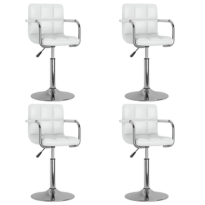 vidaXL Cadeiras de jantar giratórias 4 pcs couro artificial branco