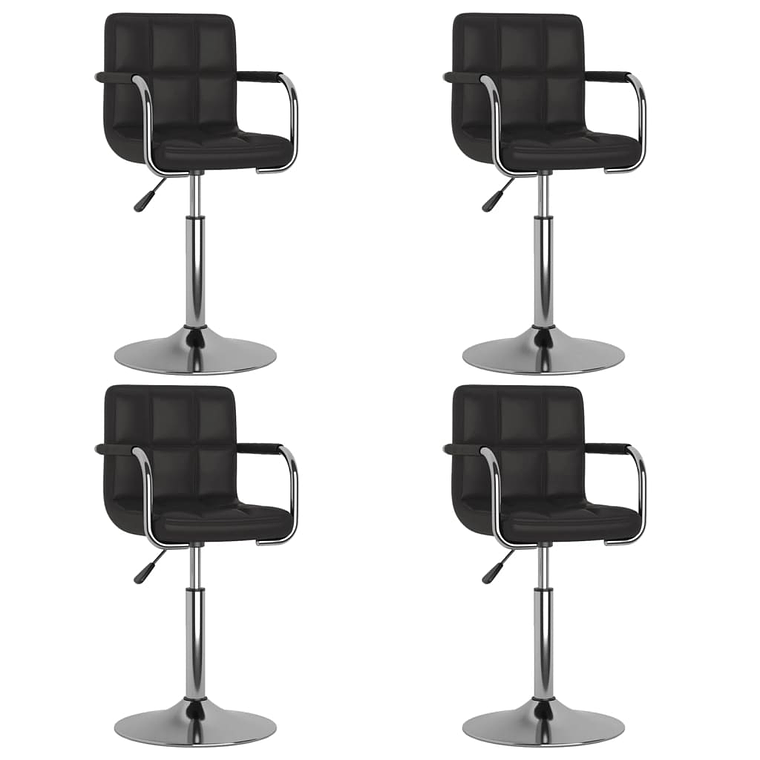 vidaXL Cadeiras de jantar giratórias 4 pcs couro artificial preto 1