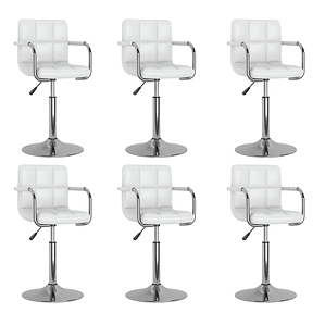 vidaXL Cadeiras de jantar giratórias 6 pcs couro artificial branco