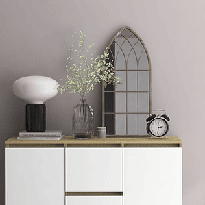 vidaXL Espelho em ferro p/ uso no interior 70x30 cm cor areia