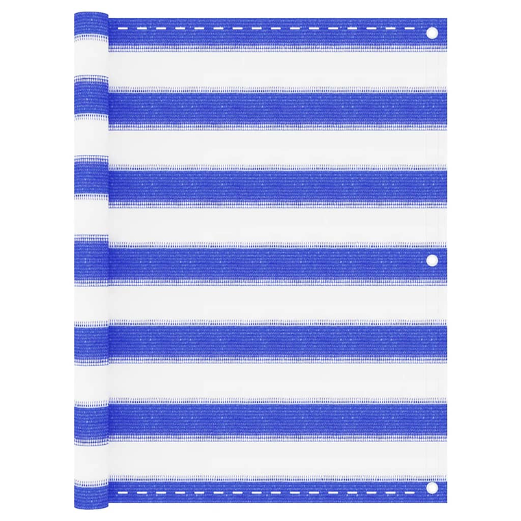 vidaXL Tela de varanda 75x500 cm PEAD azul e branco 1