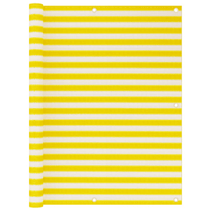 vidaXL Tela de varanda 120x600 cm PEAD amarelo e branco