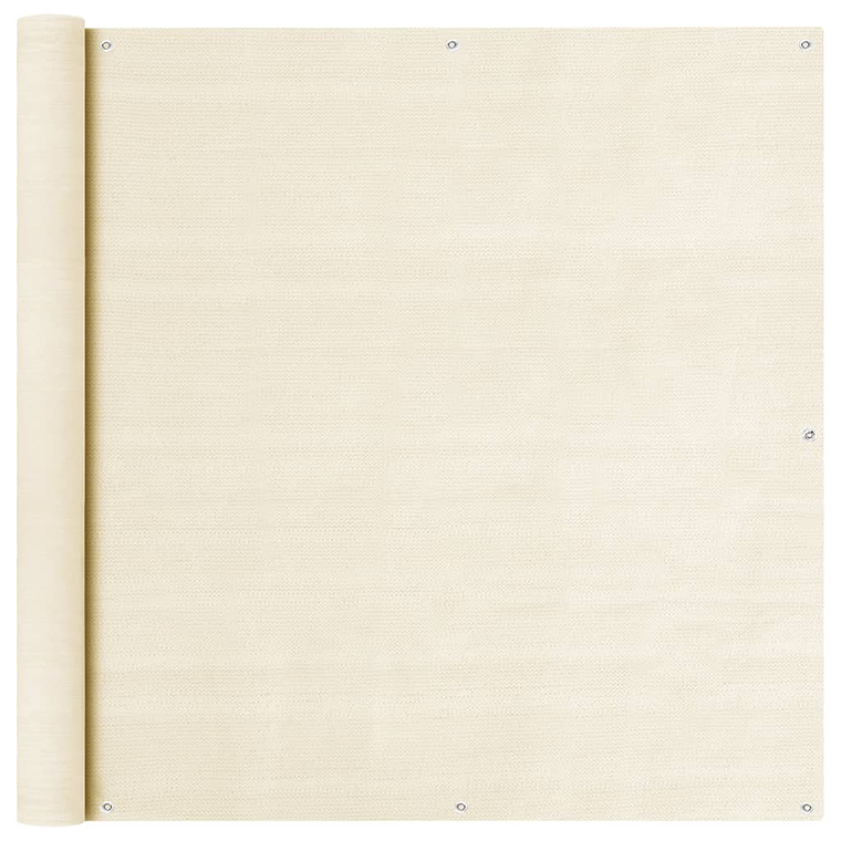 vidaXL Tela de varanda 120x300 cm PEAD cor creme 1
