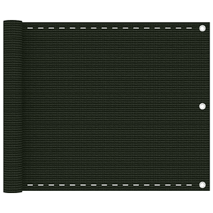 vidaXL Tela de varanda 75x600 cm PEAD verde-escuro
