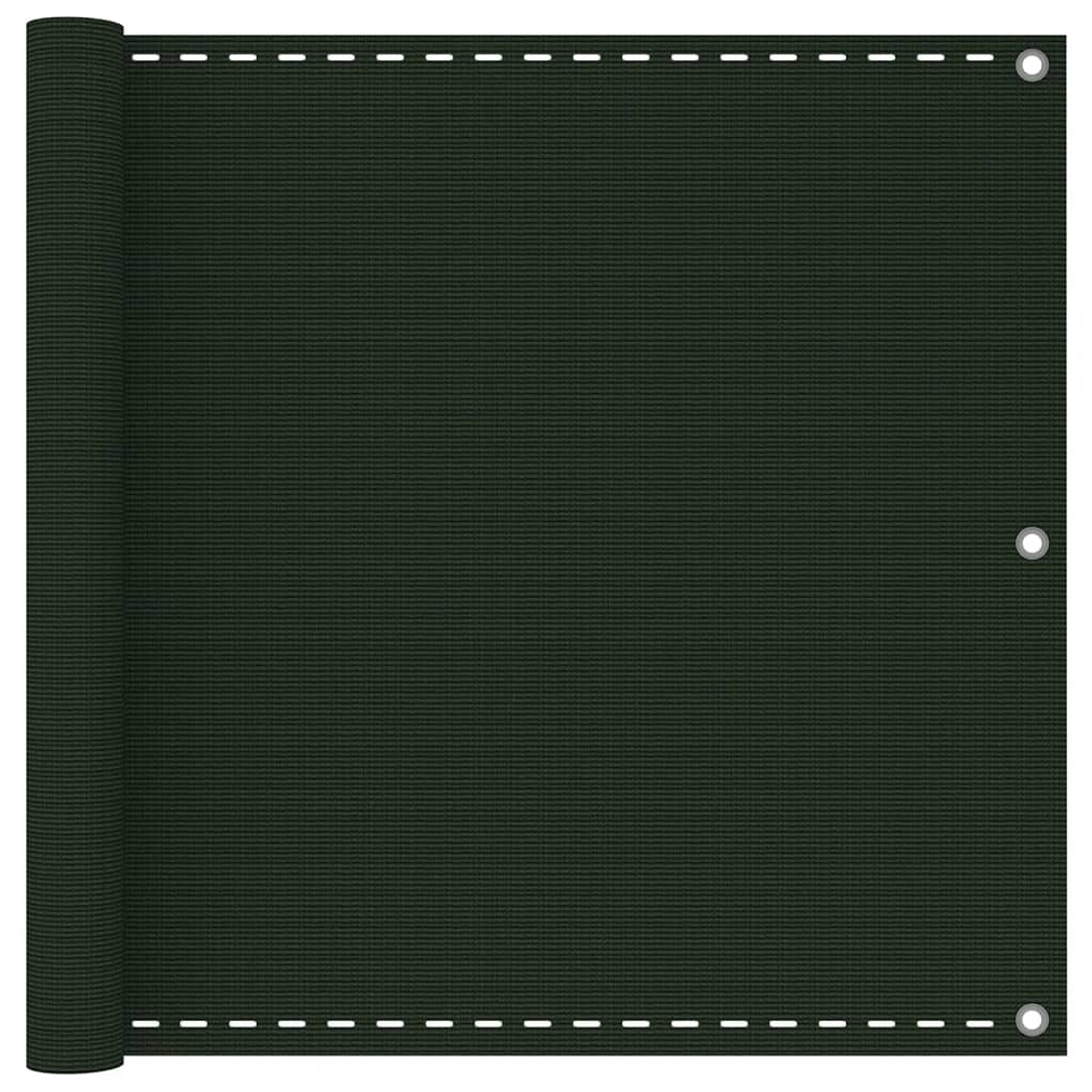 vidaXL Tela de varanda 90x500 cm PEAD verde-escuro 1