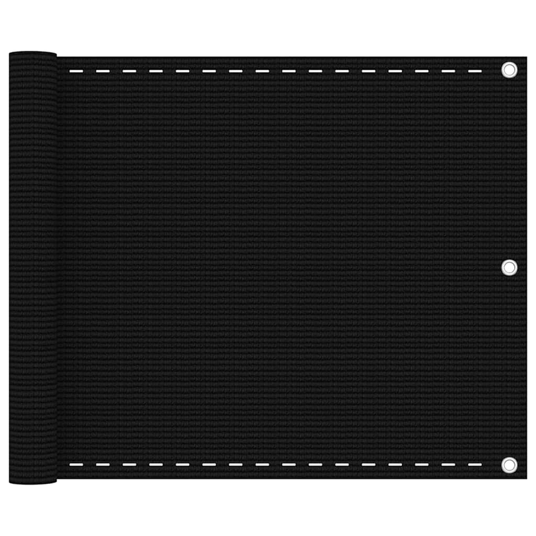 vidaXL Tela de varanda 75x500 cm PEAD preto 1