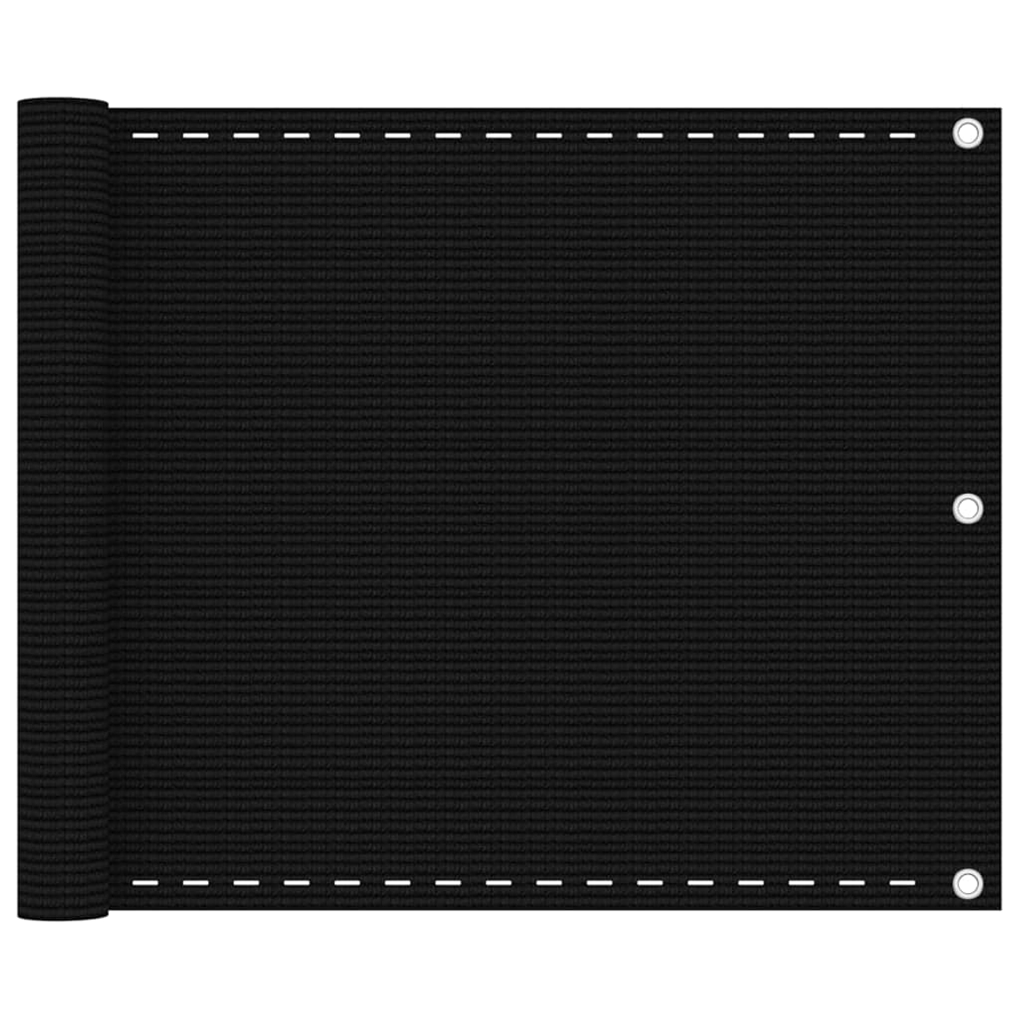 vidaXL Tela de varanda 75x600 cm PEAD preto 1