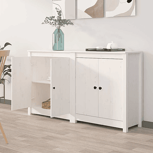 vidaXL Aparadores 2 pcs 70x35x80 cm madeira de pinho maciça branco