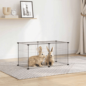 vidaXL Gaiola p/ animais de estimação com 8 painéis 35x35 cm aço preto