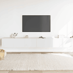 vidaXL Conjunto móveis de TV 3 pcs madeira processada branco