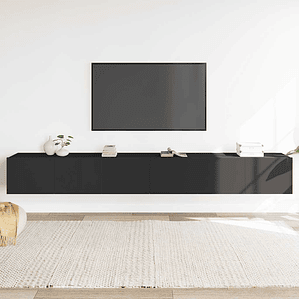 vidaXL Conjunto móveis de TV 3 pcs madeira processada preto