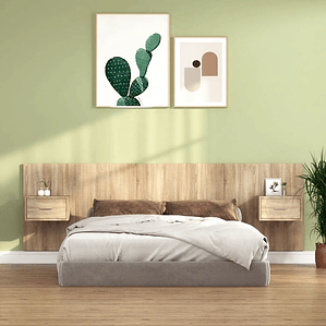 vidaXL Cabeceira cama + armários madeira processada carvalho sonoma
