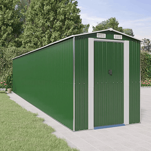 vidaXL Abrigo de jardim 192x938x223 cm aço galvanizado verde