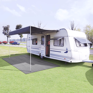 vidaXL Tapete de campismo para tenda 250x450 cm cinzento-claro