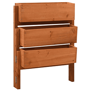 vidaXL Floreira dobrável para jardim 60x14x75 cm abeto maciço laranja 