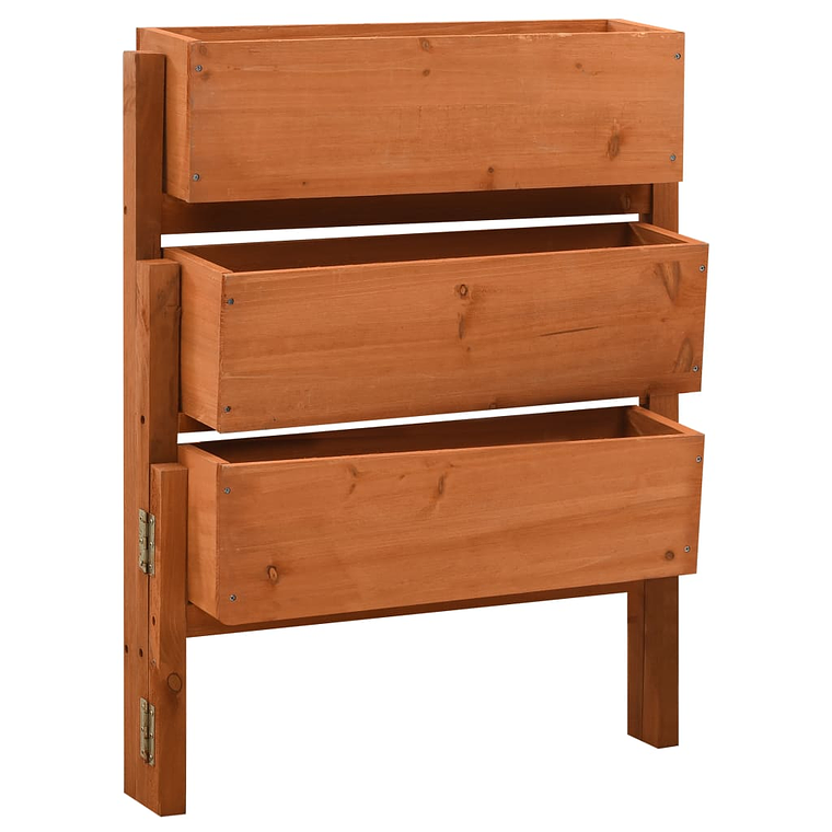 vidaXL Floreira dobrável para jardim 60x14x75 cm abeto maciço laranja  1