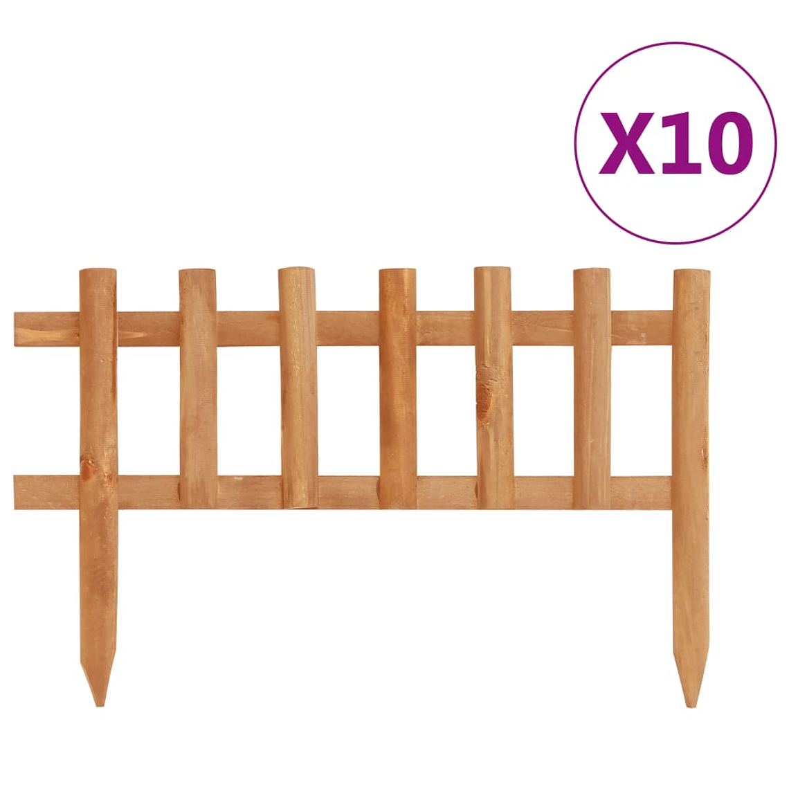 vidaXL Bordas de relvado 10 pcs 4,4 m abeto 1