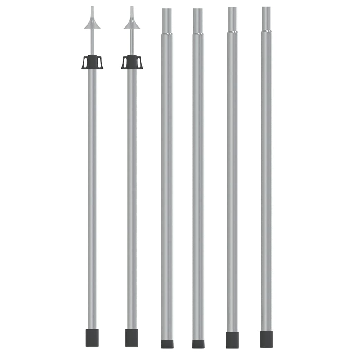 vidaXL Varas para encerado telescópicas 102-260 cm 2 pcs alumínio 1