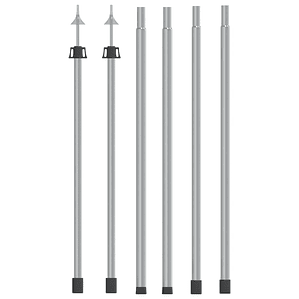 vidaXL Varas para encerado telescópicas 102-260 cm 2 pcs alumínio