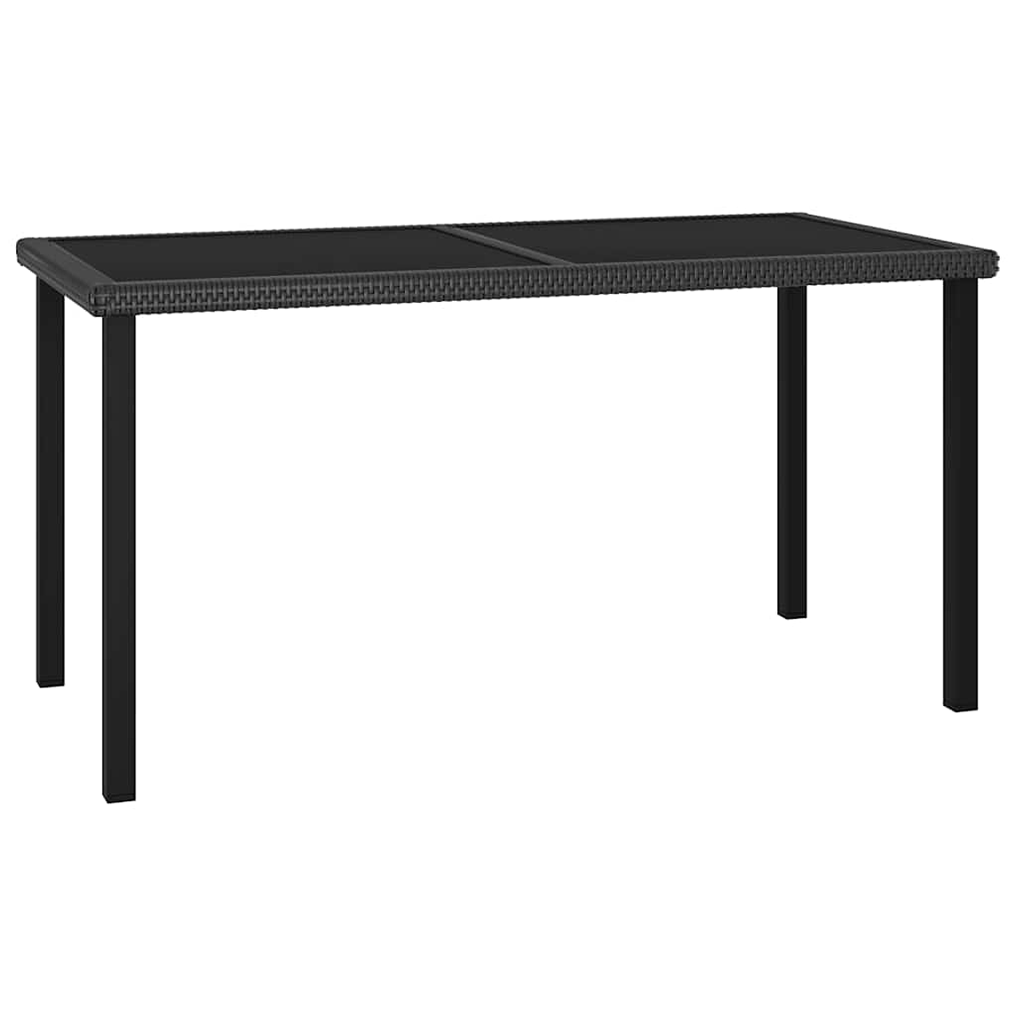 vidaXL Mesa de jantar jardim 140x70x73 cm vime PE preto 1