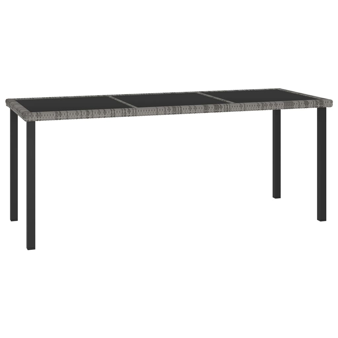 vidaXL Mesa de jantar para jardim 180x70x73 cm vime PE cinzento 1