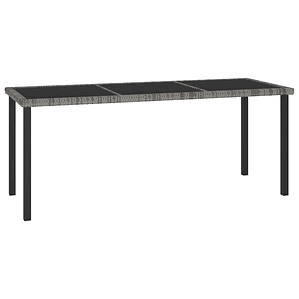 vidaXL Mesa de jantar para jardim 180x70x73 cm vime PE cinzento