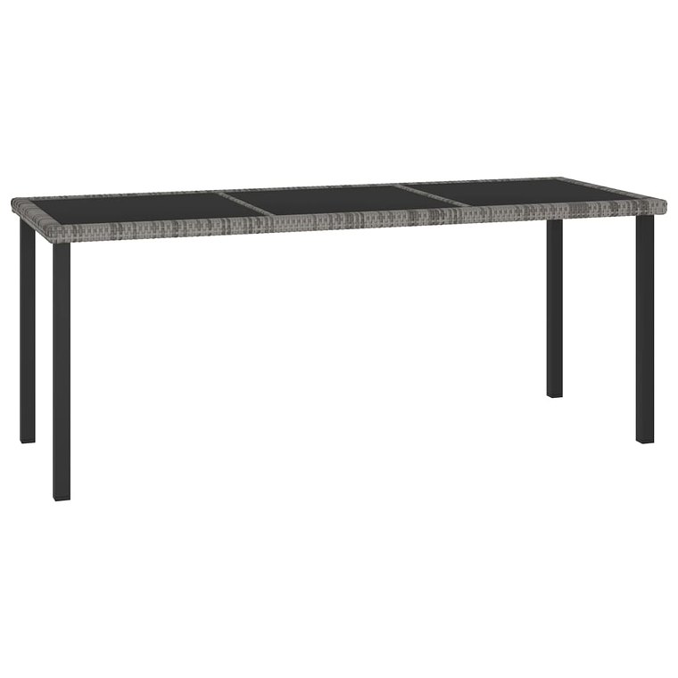 vidaXL Mesa de jantar para jardim 180x70x73 cm vime PE cinzento 1
